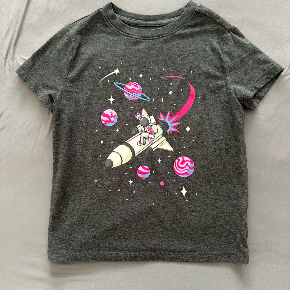 🔴 3/$10 Toddler/Kids Astronaut Space Graphic Tee